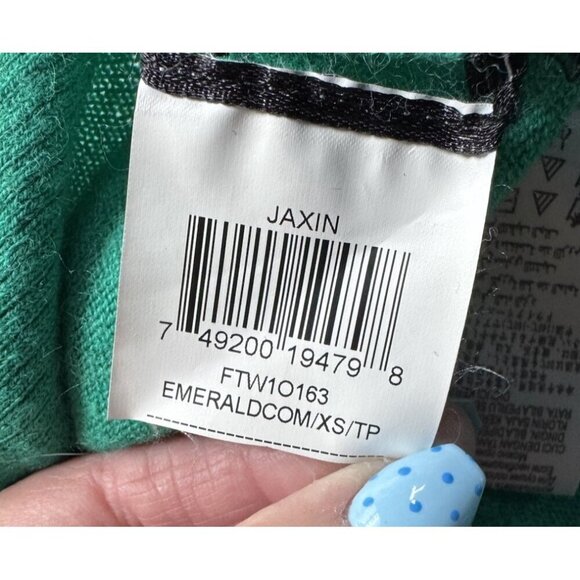 BCBG MAXAZRIA Woman's Sz XS Jaxin Emerald Green Leopard Cheetah Print Sweater - Picture 6 of 9